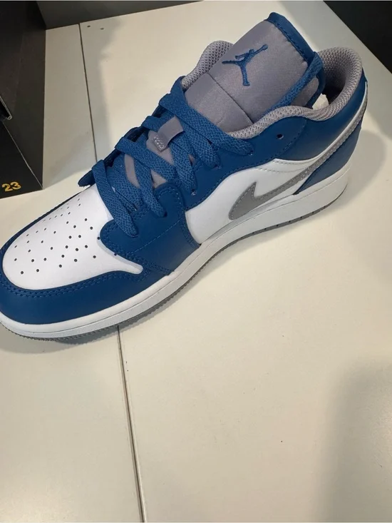 Nike Low Top Sneaker in White, Blue & Gray