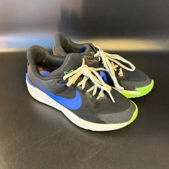 Nike Star Runner 4 DX7615-004‎ Black Blue Synthetic Mesh Running Shoes Kids 5Y