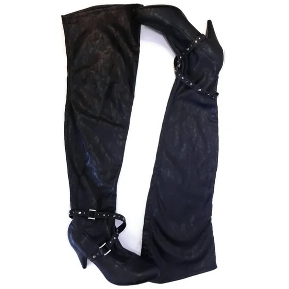 💠Chinese Laundry Over The Knee Faux Leather Boots Thigh High 5.5 Kingston