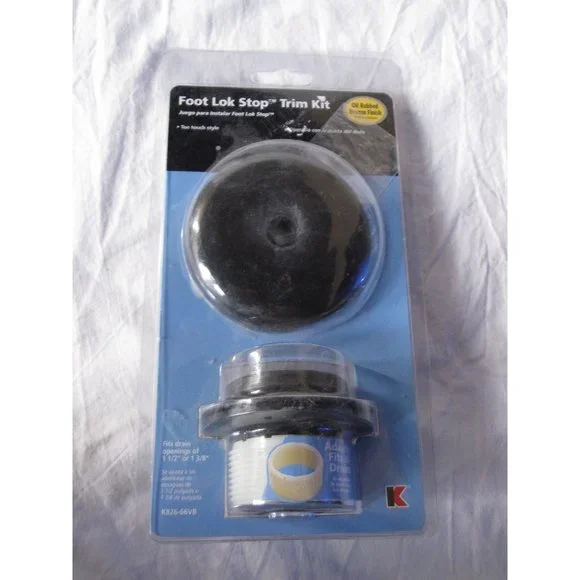 Kenney Oil Rubbed Bronze Finish Foot Lok‎ Stop Trim Kit Bath Tub Drain K826-66VB