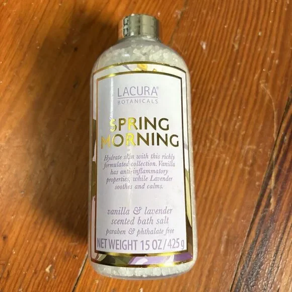 Lacura Botanicals SPRING MORNING Vanilla & Lavender Scented Bath‎ Salts 15oz