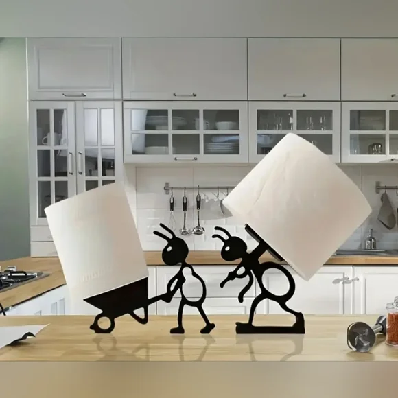Ant Design Black Toilet Paper Holder