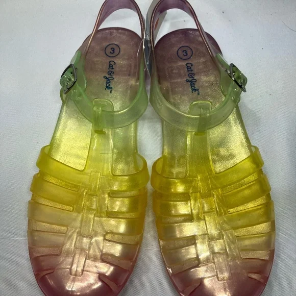 Cat & Jack Women's Pink and Yellow Sandals