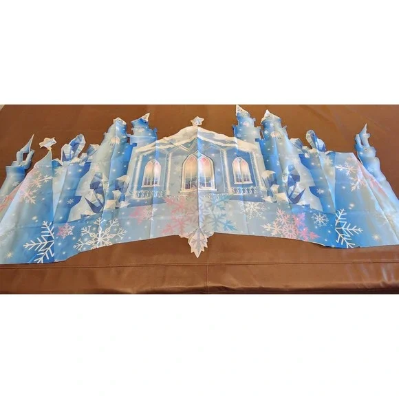 Winter Ice Castle Doorway Decoration LED Lights Snowflake Party Backdrop