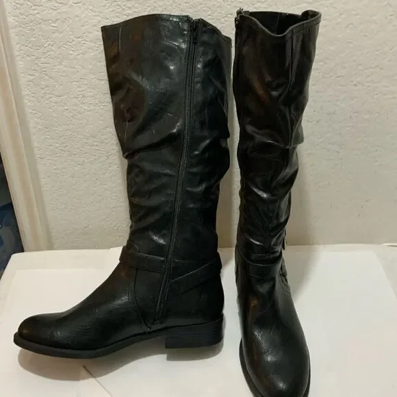 White Mountain Layton knee high boots tall riding black sz 11 M New