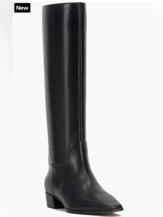 Vince Camuto Black Over-the-Knee Leather Riding Boots