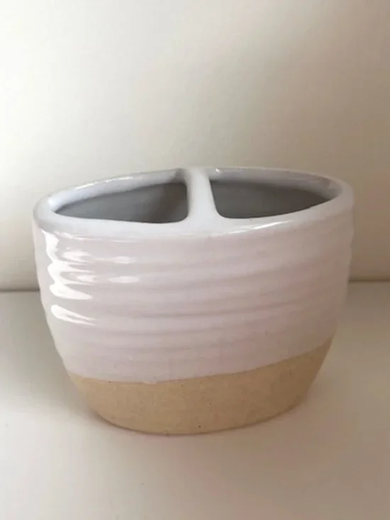 Rare Threshold Artisan Ceramic Stoneware Toothbrush Holder