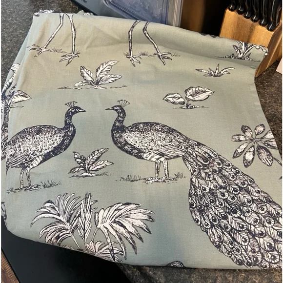 World Market Peacock and Botanical Shower Curtain 72x72