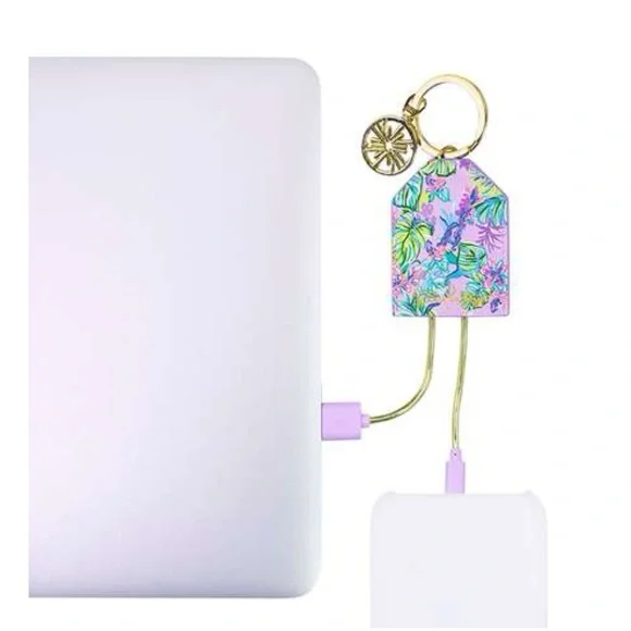 Lilly Pulitzer Purple Floral Charging Tag