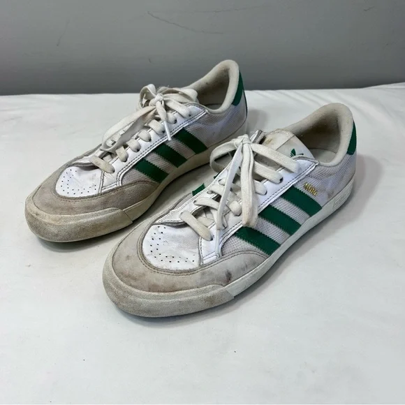 Adidas Note green white leather skater skateboard sneakers size 9.5