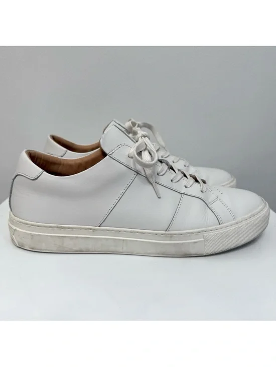 Greats Brooklyn White Leather Sneaker Lace Up Low Top Mens Size 10 Made in Italy
