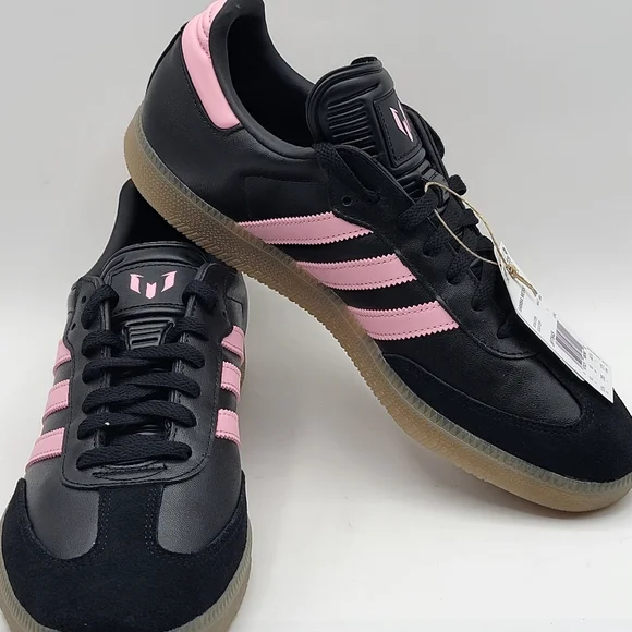 NEW IN‎ BOX! Adidas Samba Messi Black and Pink Sneakers M-10.5, W-12