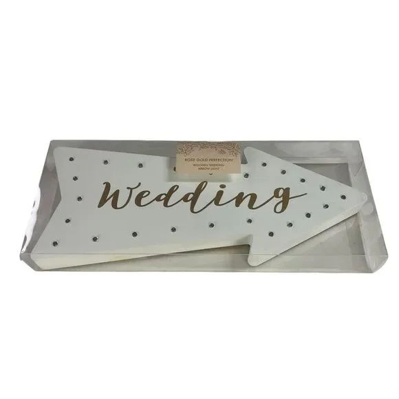 Rose Gold Perfection‎ Wooden Wedding Arrow Light - NWT
