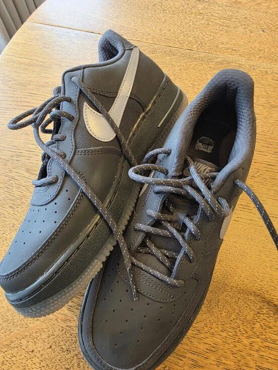 Kids Nike Air Force 1- Black Low-Top Athletic Sneakers