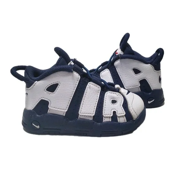 Nike Air More Uptempo TD Toddler Size 6C Midnight Navy White Shoes FV5368-100 OG