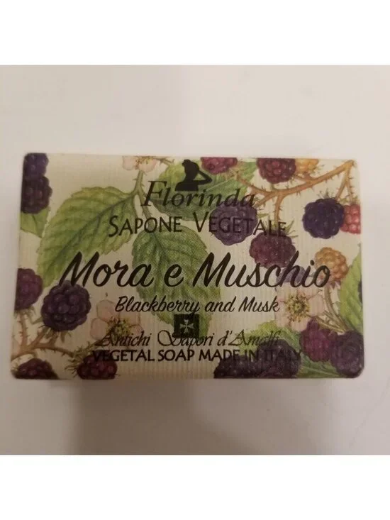 ✅Florinda Blackberry & Musk Natural Vegetable Bar Soap Italy 50g 1.76oz NWT