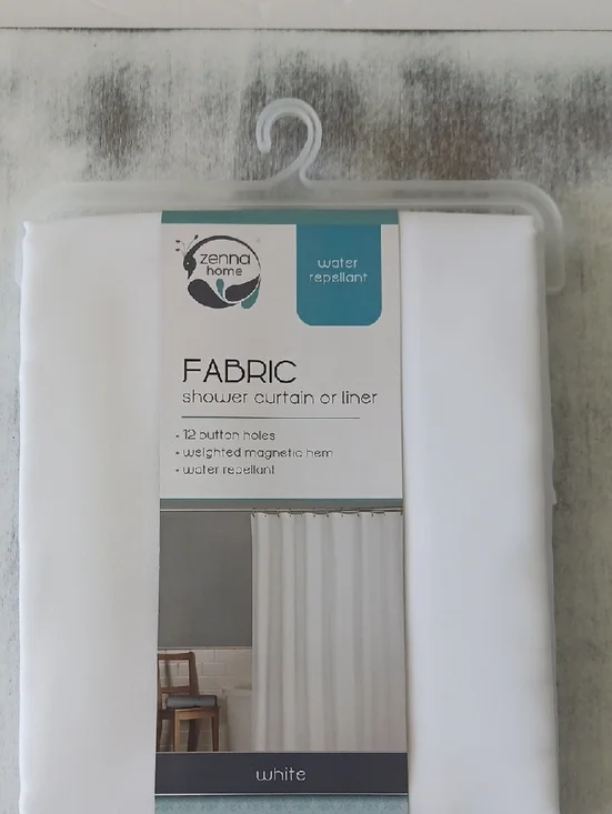 Zenna Home White Fabric Shower Curtain or Liner 70in X 71in