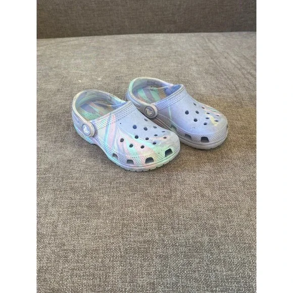 CrocsKids Classic Marbled light purple clogs size 9