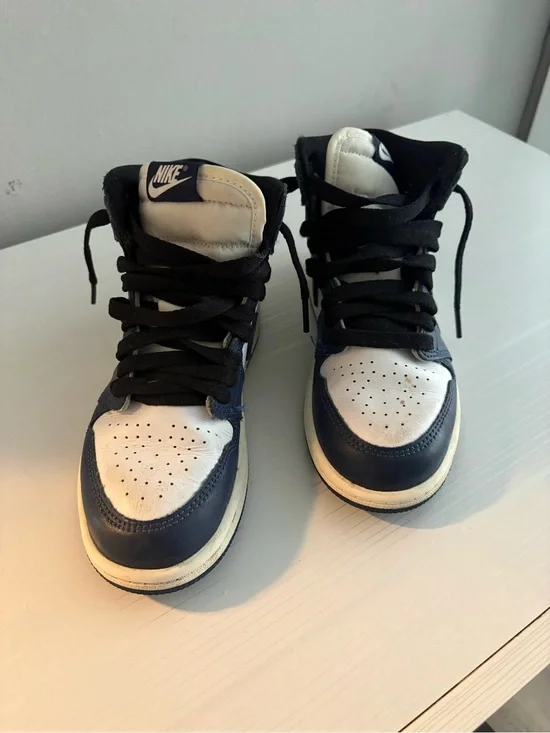 Nike Kids Navy, White and Black High-Top Sneakers