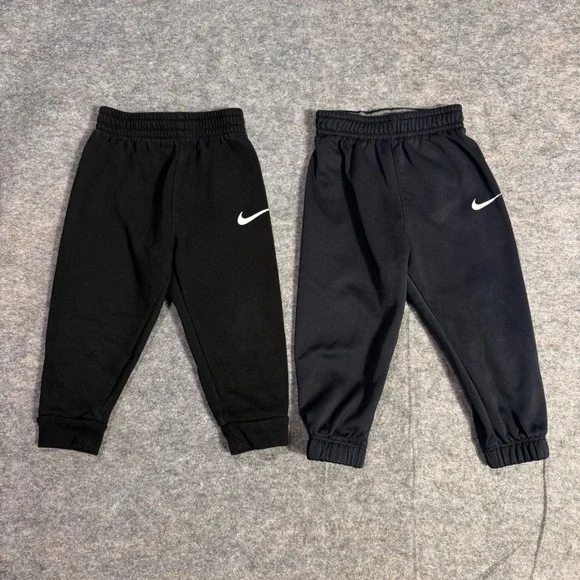 Nike 2 Pack Baby Boys Joggers 18M Black Dri-Fit Fleece Sweatpants