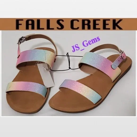 New Girls Size 3 Pink Glitter Kid Sandal Shoes