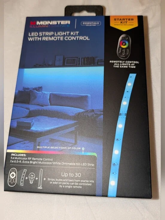 Monster Illuminessence Led Strip Light Kit With Remote Control New In Box