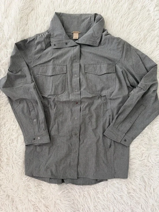 Duluth Trading Co Men’s 1X Gray Utility Shirt Jacket Stretch Button Up
