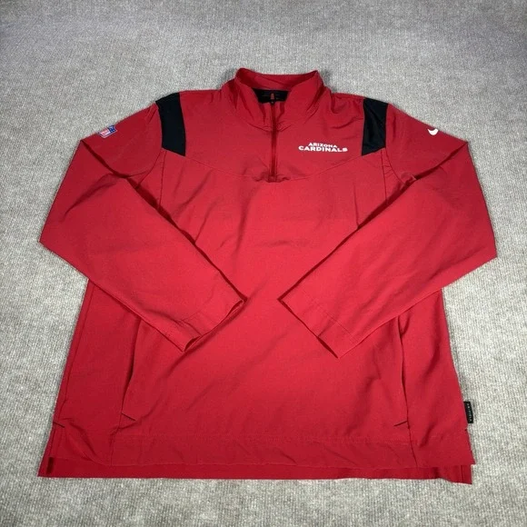 Nike Arizona Cardinals 1/4 Zip Pullover Mens M Red Logo Performance NFL On Field