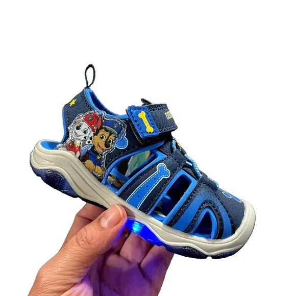 Nickelodeon Paw Patrol Baby Toddler Boys Sport Sandals Size 6 Blue Light Up‎
