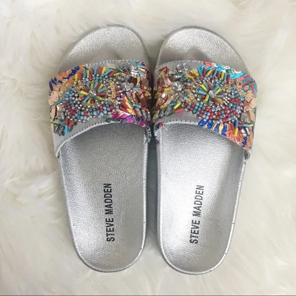NWOT Steve Madden Beaded Sandals