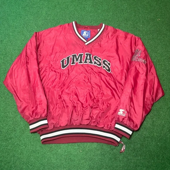 Vintage UMass Minutemen Boston University 90s Starter XXL Windbreaker Jacket