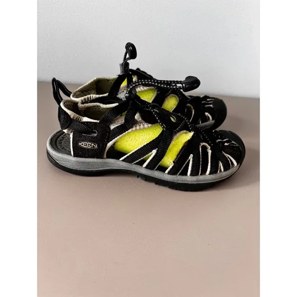 Keen Newport H2 Kids Waterproof Sandals Black Lime Green Bungee Hiking Shoes