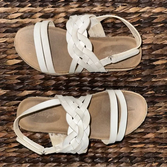 Cat‎ & Jack sandals kids size 3 white