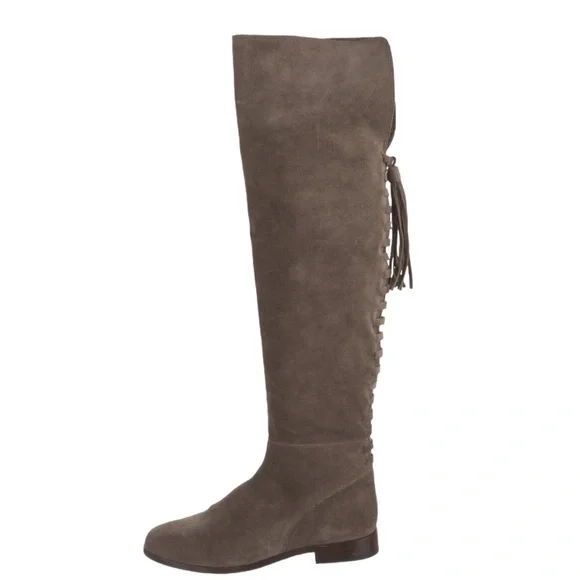 Frye Tina Tassel Lace Up Over the Knee Boots Size 6