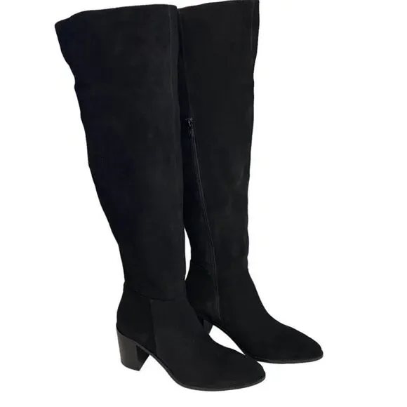 Seychelles Gifted Tall Boot Black Suede Leather Over Knee 8