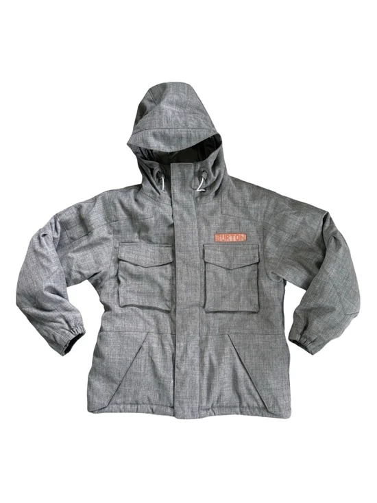 Burton Kids Gray Textured Insulated Snowboard Jacket Youth Small