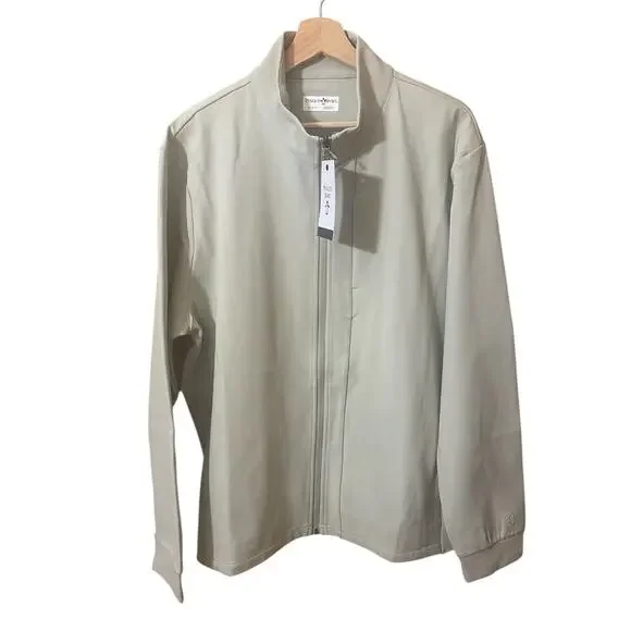 Original Penguin Neutral Beige Sport Lightweight Full Zip Jacket Size Large‎ NWT