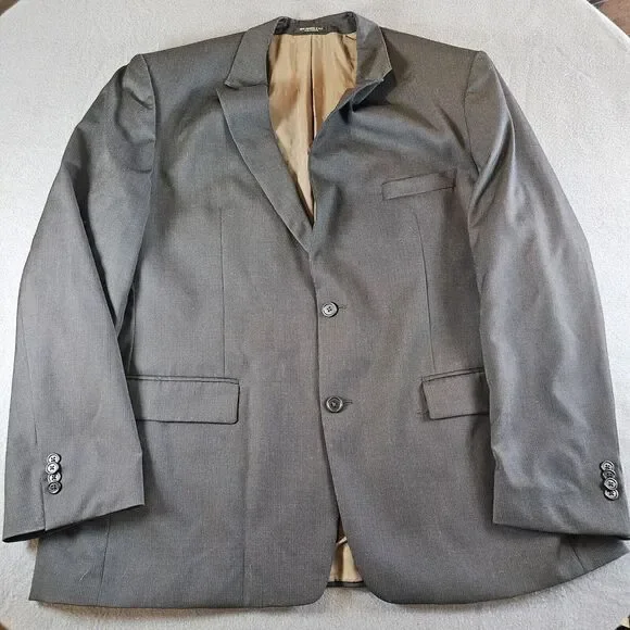 John Varvatos Mens Solid Black Blazer Size 48 R Sports Coat Jacket Big 100% Wool