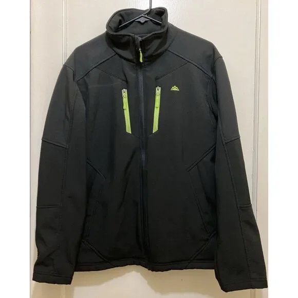 Snozu Performance Jacket Men's M Black Full Zip‎ Fleece Lined Pockets Hiking