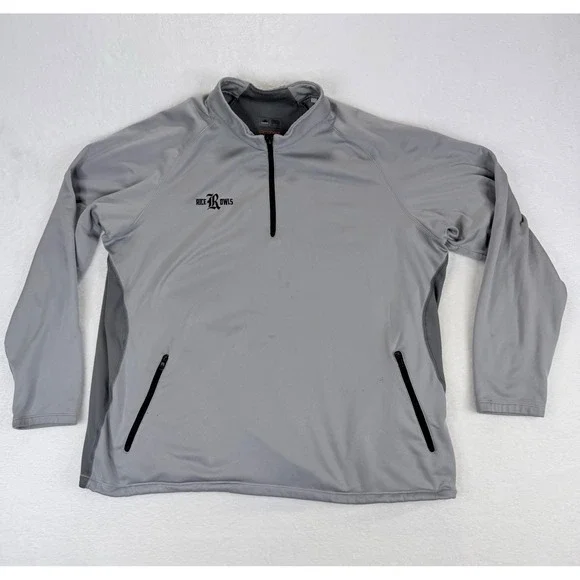 Adidas Golf Climaheat Rice Owls Mens 2XL Gray Quarter Zip Pullover Jacket 88387