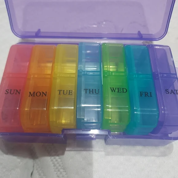 Source Unknown Multicolor Weekly Pill Organizer