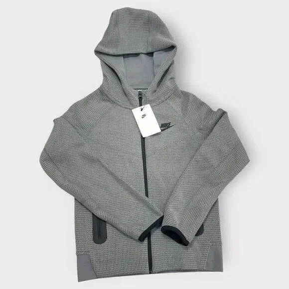 Nike Sportswear Tech Fleece Kids Winterized Full-Zip Gray Black Hoodie size S
