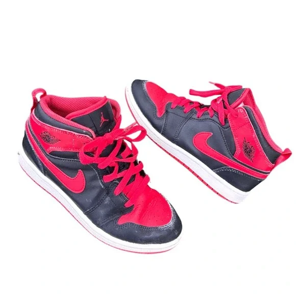 Nike Air Jordan 1 Mid Little Kids Athletic‎ Shoes Size 3Y University Red
