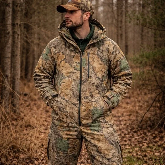 10X Gore-Tex Camo Rainwear Overalls Men's Size‎ Med Hunting Coveralls USA Made