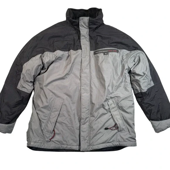 Polo Jeans Co Ralph Lauren Snowboard Jacket Mens XL Black Grey NWT Hood Puffer