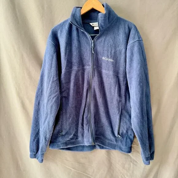 Columbia Steens Mountain Full Zip Fleece Jacket Men's Large Blue Navy XM6981