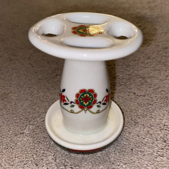 Shibata Vintage Japan Floral‎ Bathroom Toothbrush Holder Porcelain