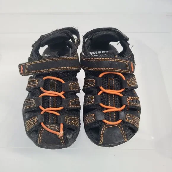 NORTY BOYS‎ CASUAL SANDALS SHOES US SIZE 5  BLACK/ORANGE CASUAL SUMMER