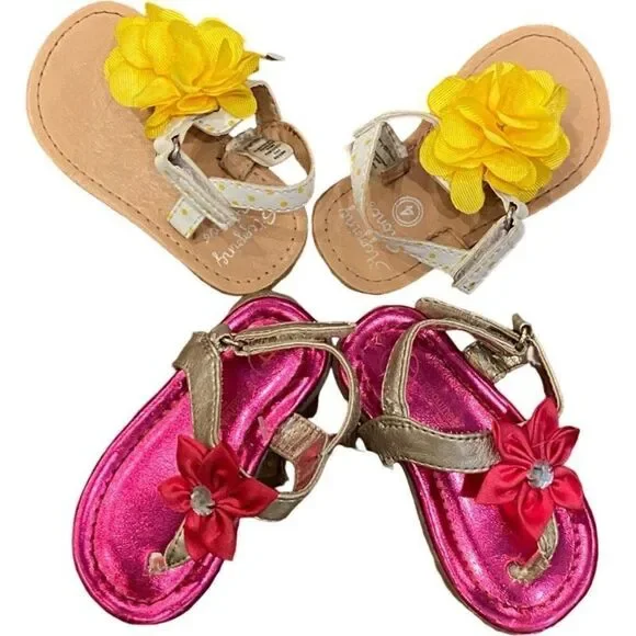 Stepping Stones + Genuine Kids Floral Sandals Set of Two Size 4