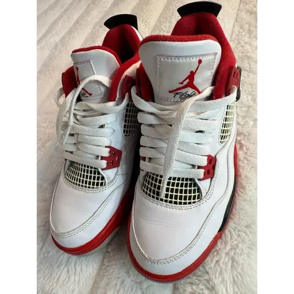 408452-160 Nike Air Jordan 4 Retro OG 'Fire Red' Size 5.5Y